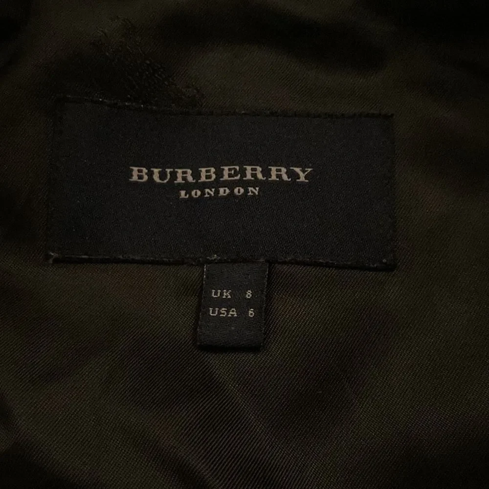 Burberry London Black Leather Bomber with Fur Hood